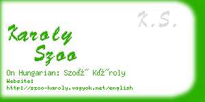 karoly szoo business card